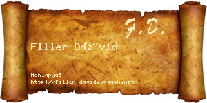 Filler Dávid névjegykártya
